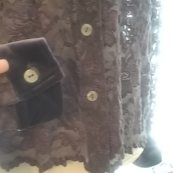 Coldwater Creek Pants - Soft velour/lace 3 piece set top & pants eggplant